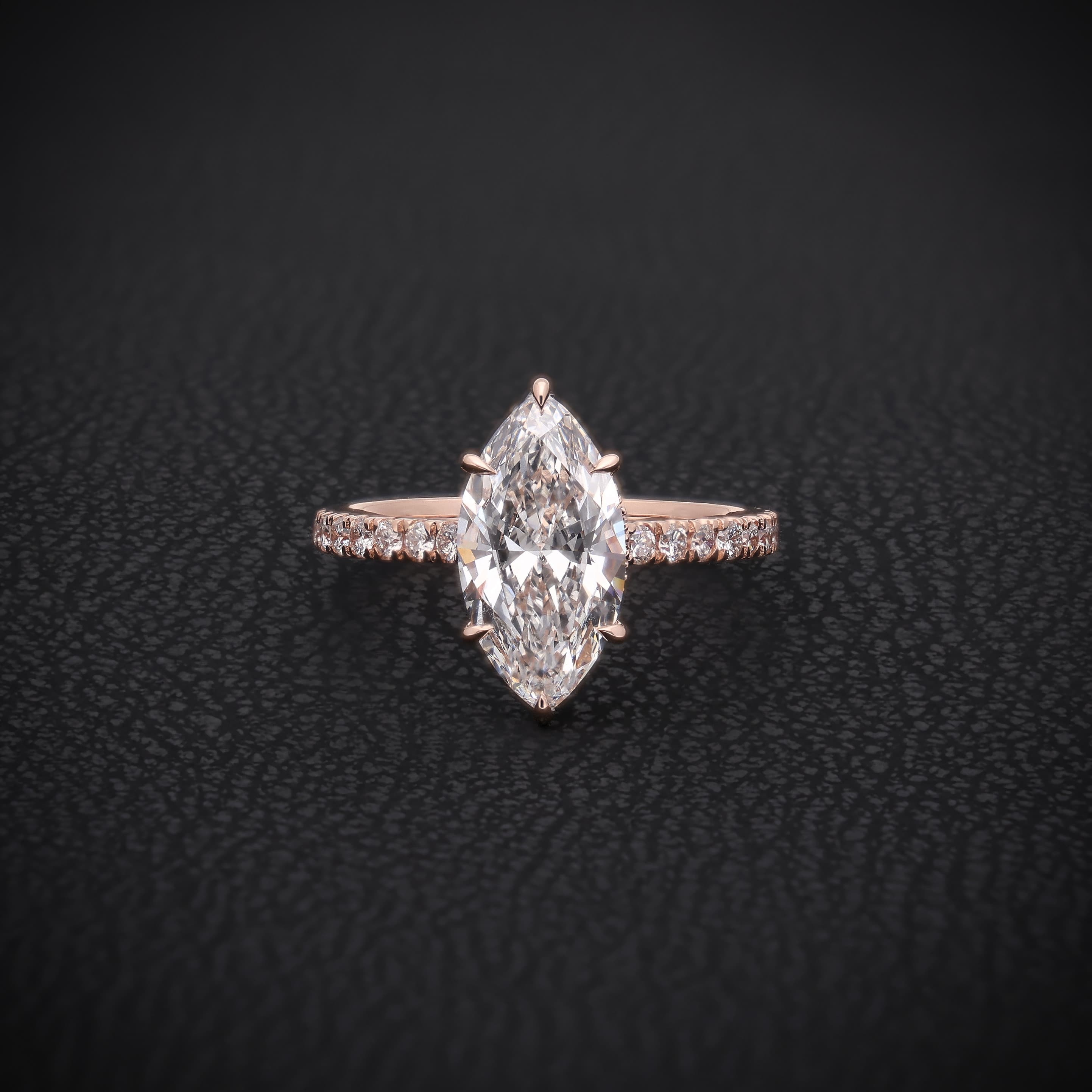 Rose Gold Marquise Diamond Engagement Ring