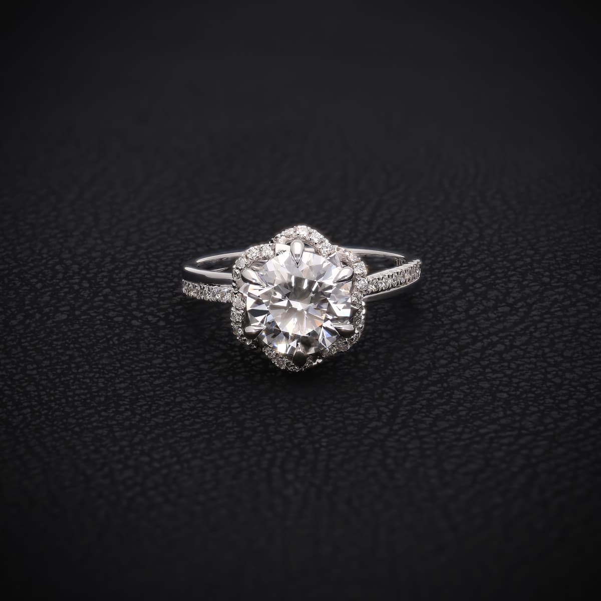 The Floral Halo Diamond Engagement Ring