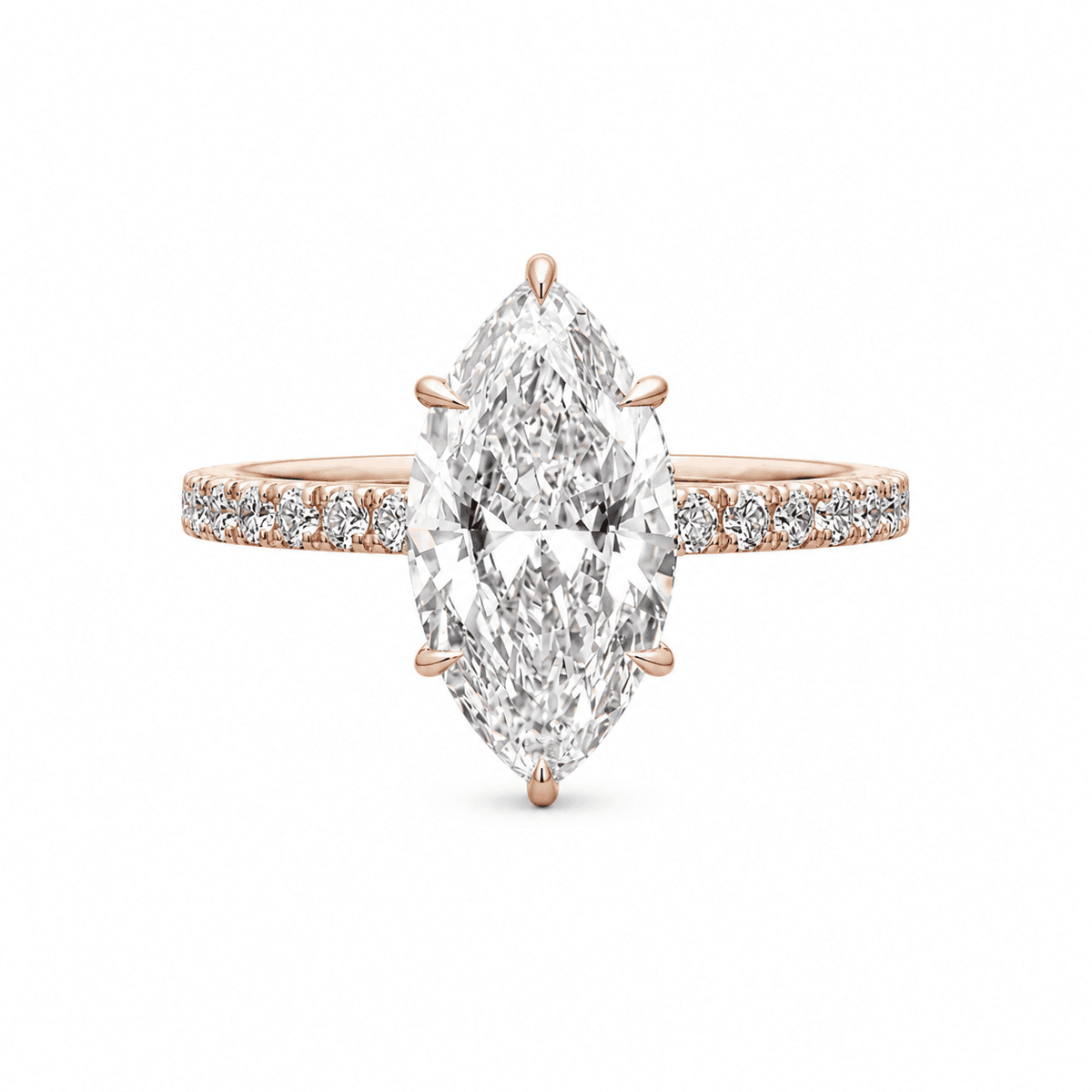 Rose Gold Marquise Diamond Engagement Ring
