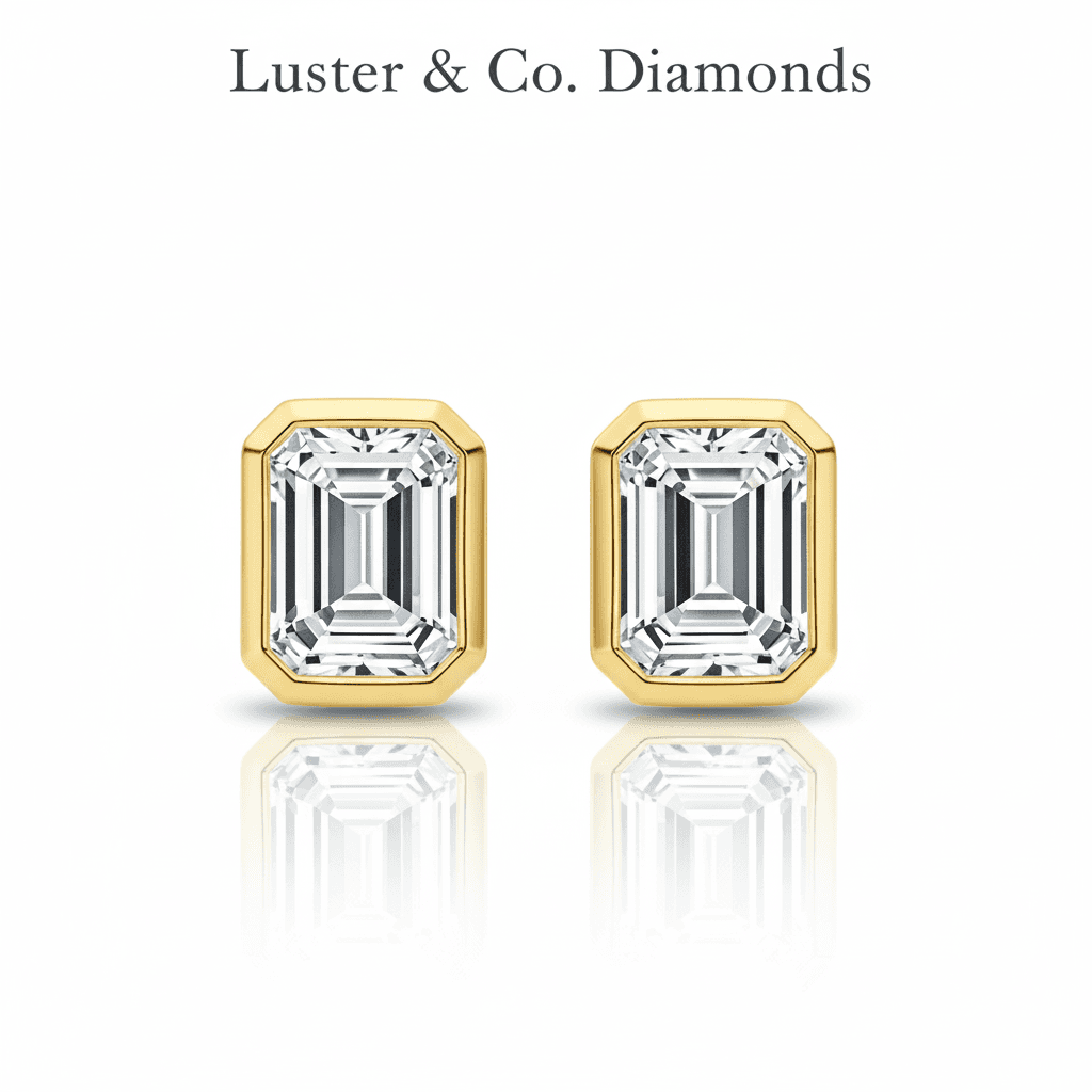 Emerald-Cut Diamond Earrings